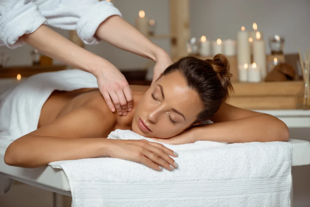 woman having massage relaxing calmheaven